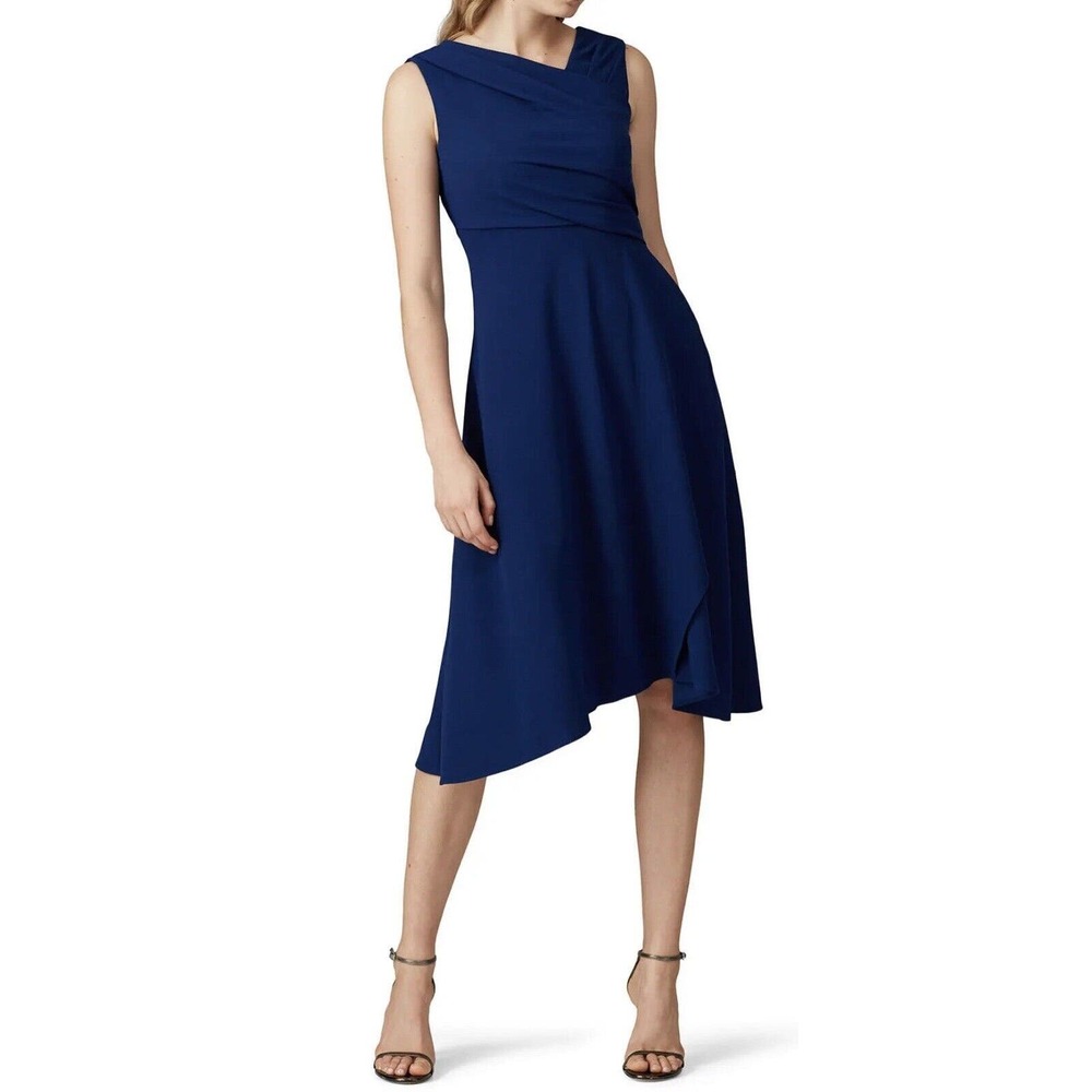 Adrianna Papell Navy A-line Dress Size 6 FLAWED see Pics